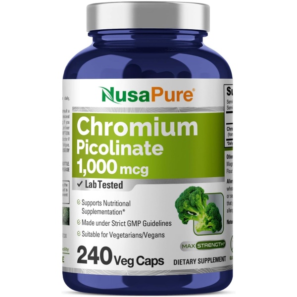 Nusapure Chromium Picolinate 1000mcg, 240Capsules