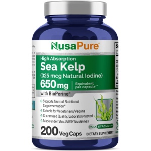 Nusapure Organic Sea Kelp 325mcg 200 Veggie Capsules