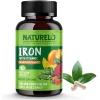 NATURELO Vegan Iron Supplement with Whole Food Vitamin C - 90 Mini Capsules