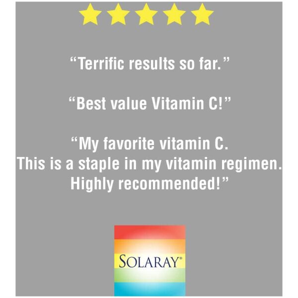 SOLARAY Vitamin C with Rose Hips & Acerola | 1000mg | Healthy Immune Function | 250ct  سولارى فيتامين ج مع ورد المسك والكرز الهندى 1000 مجم ، لصحة وظائف الجهاز المناعى ، 250 حباية - Image 2