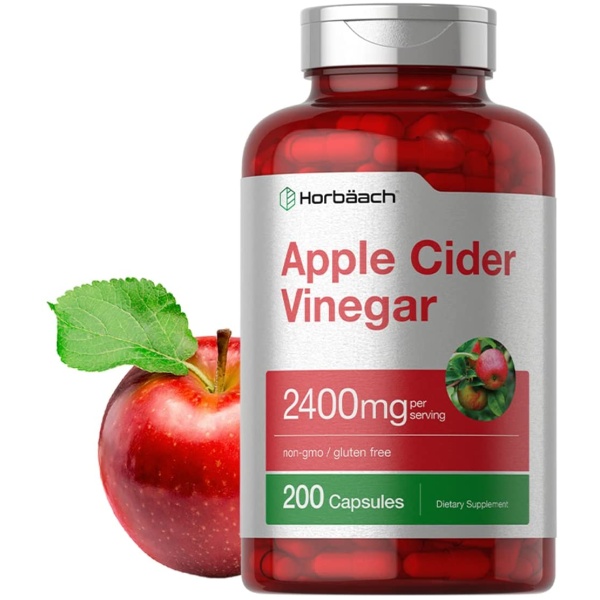 Apple Cider Vinegar Capsules | 2400mg | 200 Pills | Non-GMO, Gluten Free Supplement | by Horbaach كبسولات خل التفاح | 2400 ملغ | 200 قرص | غير معدلة وراثيًا، مكمل غذائي خالٍ من الغلوتين | من هورباتش