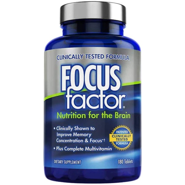 Focus Factor Brain Supplement Multivitamin Improve Memory and Clarity Boost Concentration Neuro Energy Learning Reasoning for Men and Women 180 Tablets